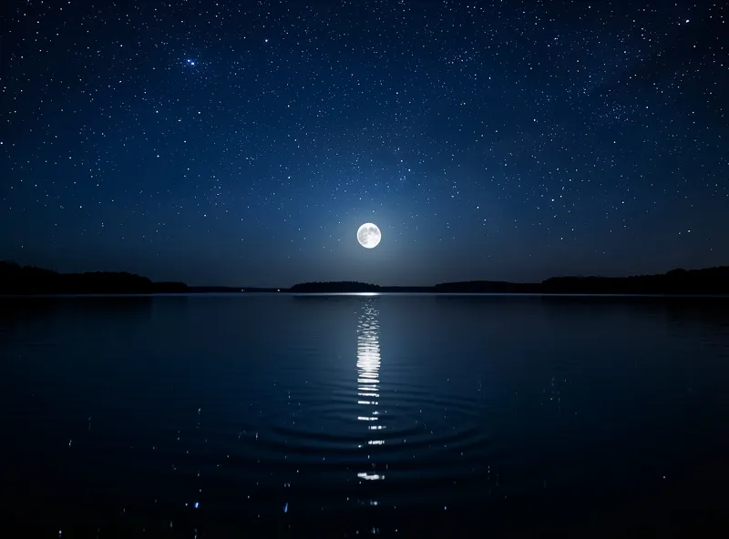 Sternenhimmel über einem stillen See