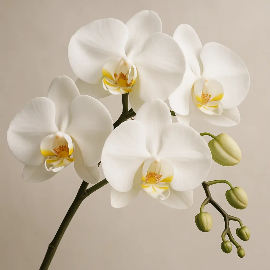 Weiße Orchideen als Symbol für Eleganz und Schönheit