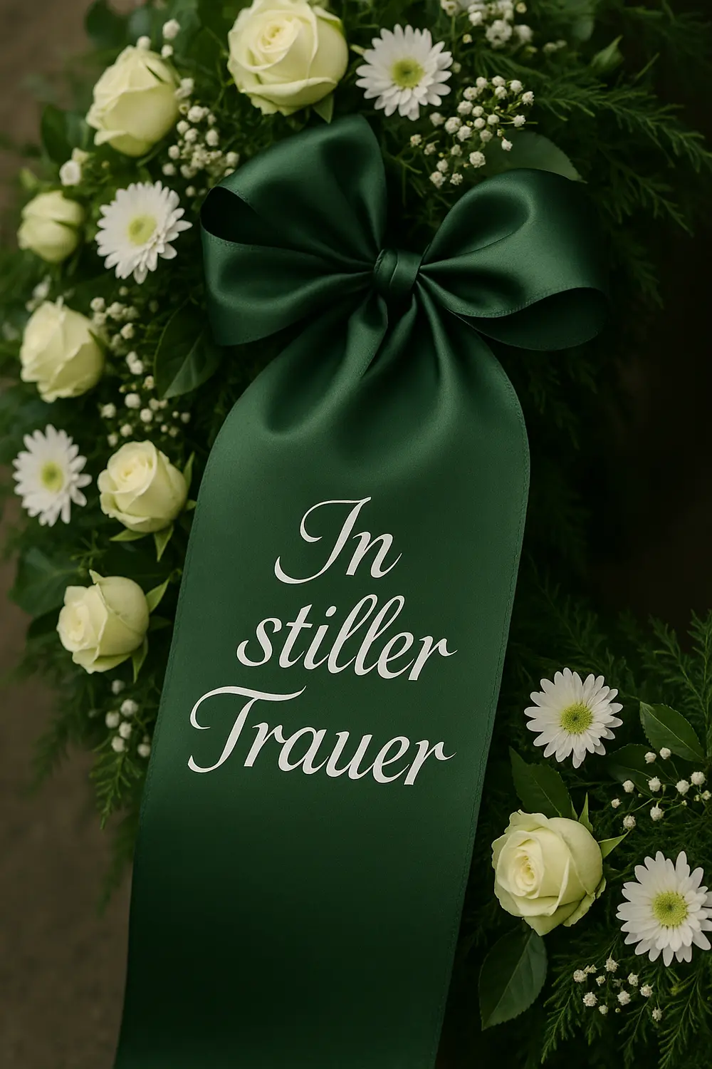 Trauerschleife mit schwarzem Band